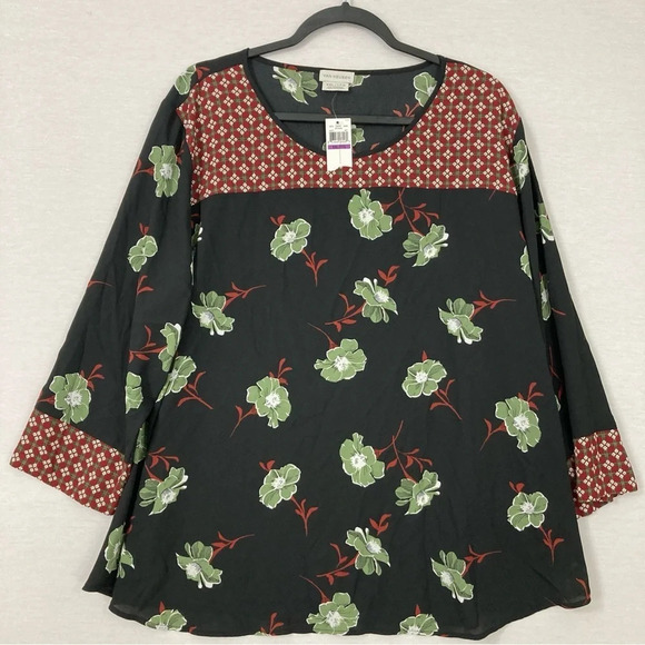 New Van Heusen Floral Round Neck Soft Lightweight Blouse size XXL - Picture 1 of 9